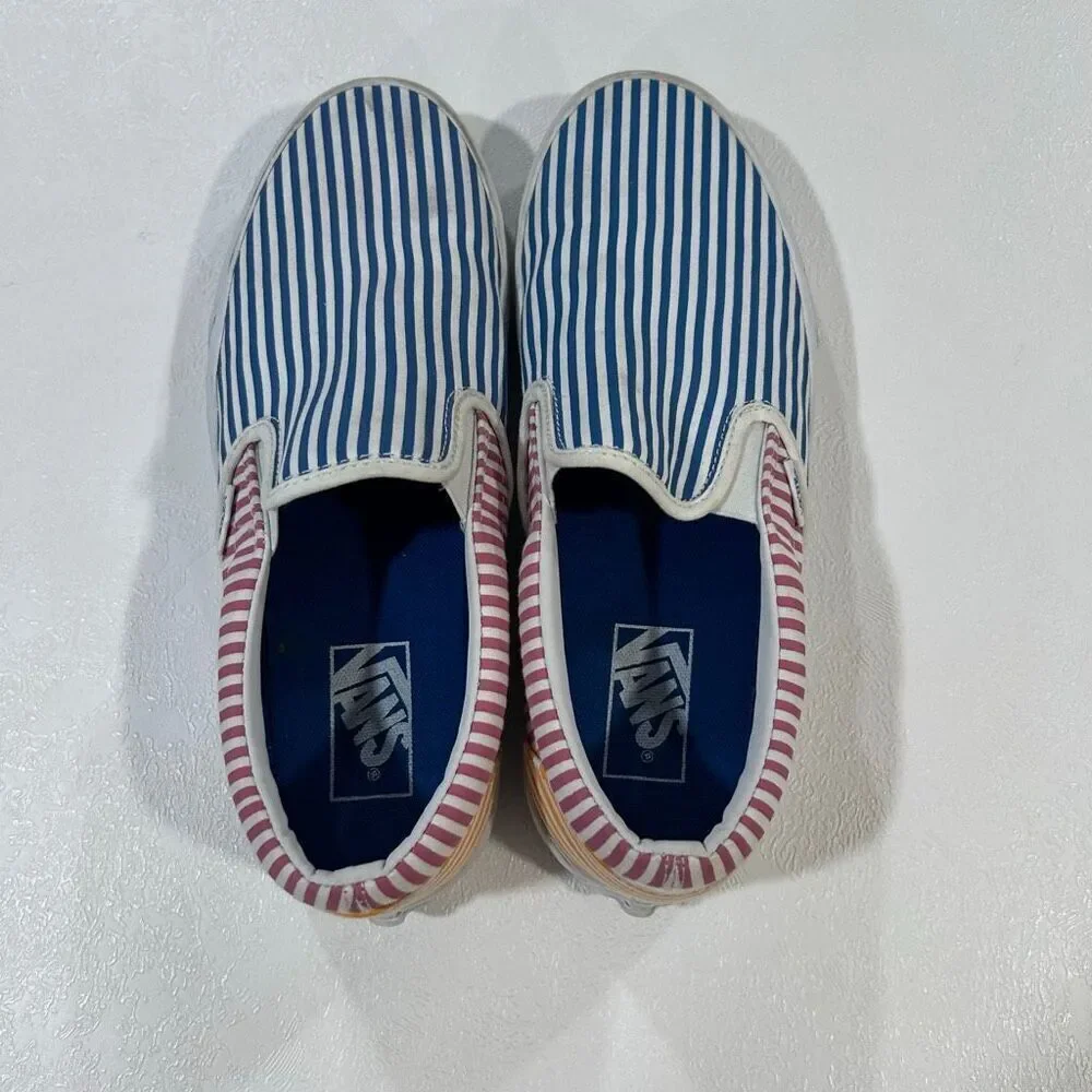 Vans Classic Slip-On Striped Canvas Shoes Men’s 8 Women’s 9.5